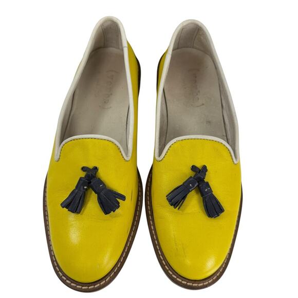 ( Verba ) Yellow Calf Leather Tassle Loafers women’s size EU 38 US 8 Italy - Picture 2 of 7